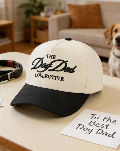 Dog Dad Trucker Hat for Men, Dog Lovers Gift for Birthday Father's Day from Wife Daughter Son, Vintage Two-Tone 3D Embroidery Baseball Cap for Casual Wear in Saudi Arabia