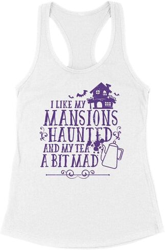 قميص بدون أكمام I Like My Mansions Haunted بدون أكمام للسيدات بظهر متسابق in Kuwait