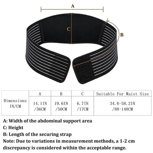 Consss Premium Maternity Belly Band - Belly Support for Pregnant Women with Back Pain Relief, Soft Breathable Adjustable Pregnancy Belly Band Fits Up to 58IN/149CM (Black) in Saudi Arabia