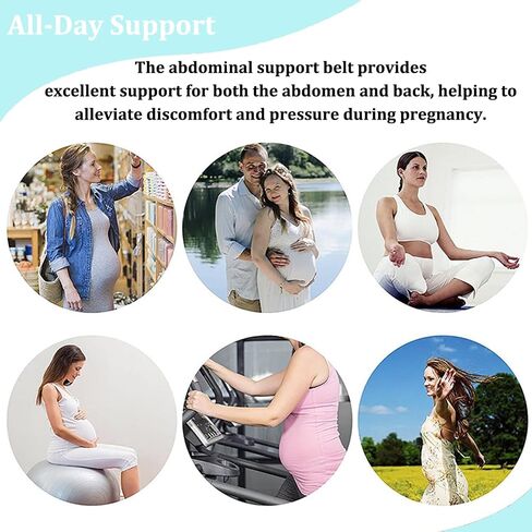 Consss Premium Maternity Belly Band - Belly Support for Pregnant Women with Back Pain Relief, Soft Breathable Adjustable Pregnancy Belly Band Fits Up to 58IN/149CM (Black) in Saudi Arabia