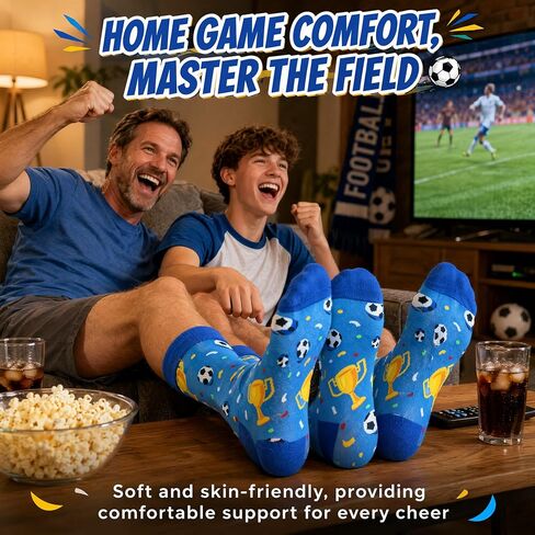 BISOUSOX Funny Soccer Socks for Men, Cool Novelty Soccer Gifts for Men, Dad, Husband, Soccer Lovers & Fans, World Cup in Saudi Arabia