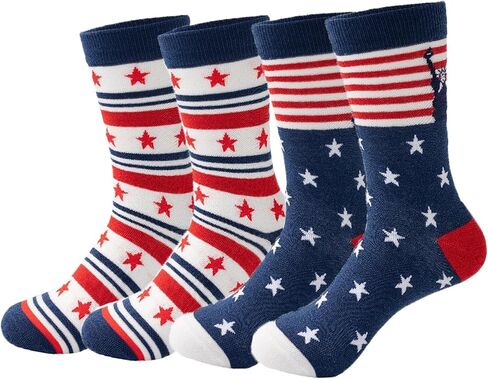 American USA Flag Socks,4th July Patriotic Red White Blue Stars Stripes Socks for 250th Anniversary Freedom Day Gifts in Saudi Arabia