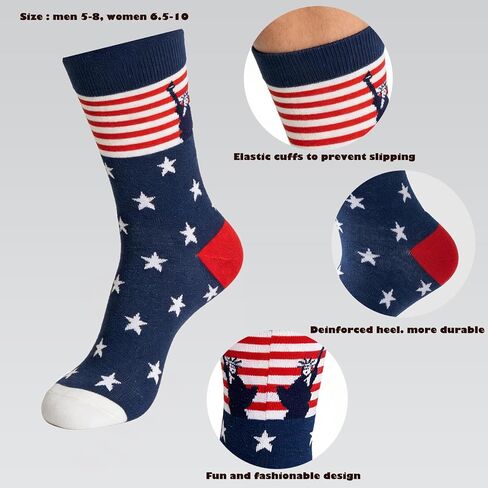 American USA Flag Socks,4th July Patriotic Red White Blue Stars Stripes Socks for 250th Anniversary Freedom Day Gifts in Saudi Arabia