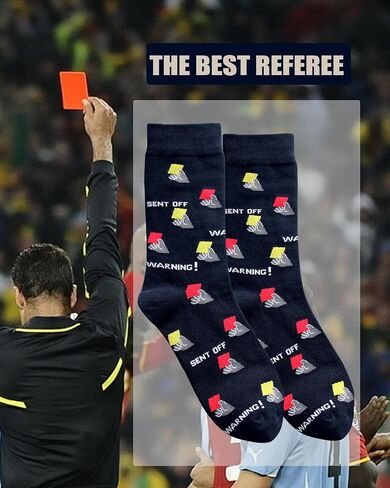 Funny Soccer Socks for Men, 2 Pairs Hilarious Footballer Gift for Sports Fans & Players, Unique & Fun Gift for Men Size 9-13 in Saudi Arabia
