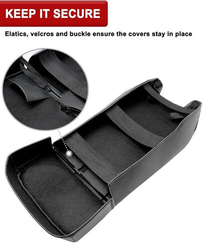 KBH Center Console Armrest Cover Set for Ford F150 2015-2020, F250 F350 F450 2017-2022, Ford Expedition 2018-2024, Bucket Seat, with Rear Cup Holder Cover, Black in Kuwait