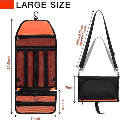 Janhavi Travel Hanging Toiletry Bag, Waterproof Roll Shaving Bags Cosmetic Bathroom Organizer, Large Capacity Toiletries Accessories, Multiple Compartments Makeup Bag With Adjustable Shoulder Strap in Kuwait