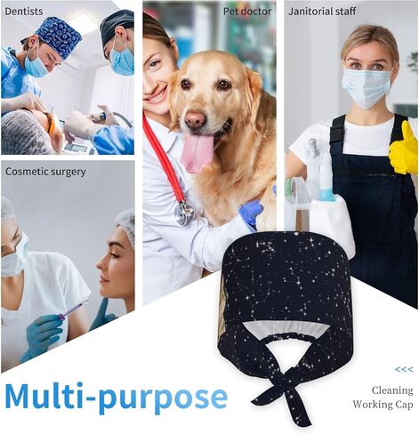Bigfoot Working Cap Scrub Cap with Sweatband, Adjustable Tie Back Beanie Hat for Women & Men, Nurse Surgical Cap in Kuwait