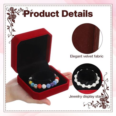 12 Pcs Velvet Bracelet Box, 1.6" x 3.6" Bracelet Gift Box Case for Jewelry Gift Storage Bangle Organizer Holder for Wedding Engagement Proposal Birthday Anniversary Jewelry Display (4 Colors) in Saudi Arabia