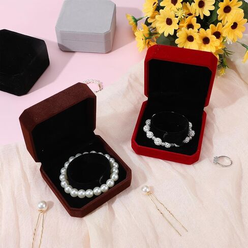 12 Pcs Velvet Bracelet Box, 1.6" x 3.6" Bracelet Gift Box Case for Jewelry Gift Storage Bangle Organizer Holder for Wedding Engagement Proposal Birthday Anniversary Jewelry Display (4 Colors) in Saudi Arabia