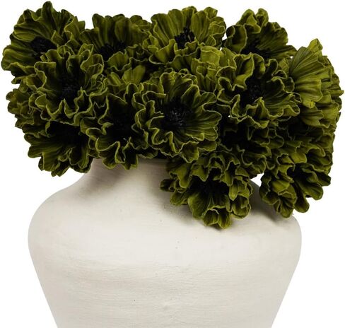 Melorca&Guilla Artificial Flowers,24Pcs 13.5inch Green Poppy Fake Flowers,Real Touch Faux Flowers, Spring Décor Fake Silk Flowers for Wedding Kitchen Shop Office Home Décor (24, Green Cornpoppy) in Saudi Arabia