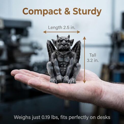 Gothic Gargoyle Incense Burner, Resin Demon Statue, Medieval Monster Figurine, Grey, 3.2 in. Tall, for 1x1 in. Cones, Halloween Decor in Saudi Arabia