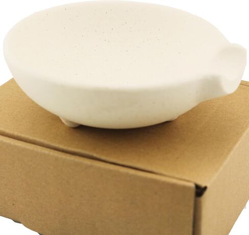Incense Ash Catcher Ceramic Burning Bowl Base Incense Stick Stand Sand Color Tray 4.1x3.9x1.4 Inches for Home Purification and Meditation in Kuwait