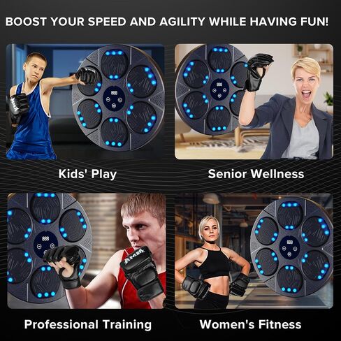 2025 Bluetooth Music Boxing Machine 3.0 for Adults-Kids, Interactive Wall Mounted Workout Punch Game with 4 Gloves for Parent-Child, Light & Sound Training, Home Fitness & Stress Relief in Kuwait