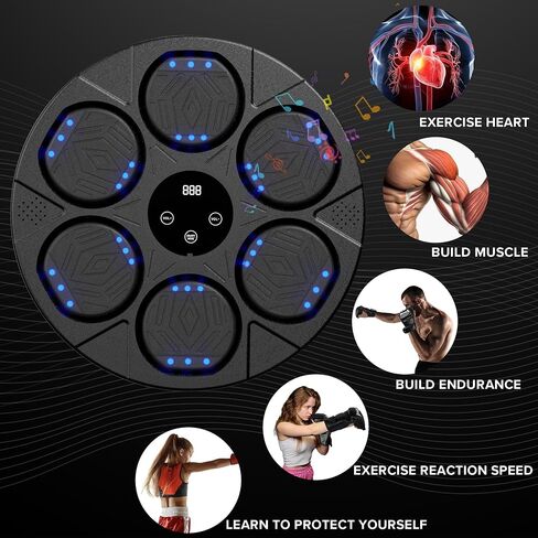 2025 Bluetooth Music Boxing Machine 3.0 for Adults-Kids, Interactive Wall Mounted Workout Punch Game with 4 Gloves for Parent-Child, Light & Sound Training, Home Fitness & Stress Relief in Kuwait