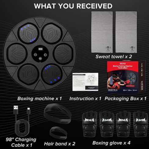 2025 Bluetooth Music Boxing Machine 3.0 for Adults-Kids, Interactive Wall Mounted Workout Punch Game with 4 Gloves for Parent-Child, Light & Sound Training, Home Fitness & Stress Relief in Kuwait