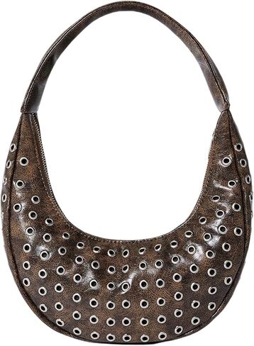 Floerns Women's Leather Boho Handbag Y2k Studded Shoulder Bag Underarm Bag in Kuwait