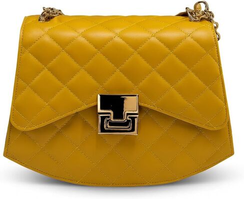 ittromaa Quilted Crossbody Bag for Women — Vegan Leather Designer Purse with Gold Chain Strap, Quilted Shoulder Bag in Saudi Arabia