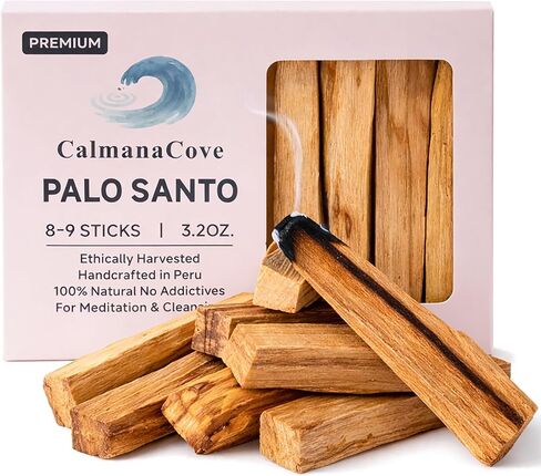 Palo Santo Sticks, Premium Peruvian Holy Wood, 8-9 Sticks, 3.2oz, Ethically Harvested, 100% Natural, for Meditation and Cleansing in Kuwait