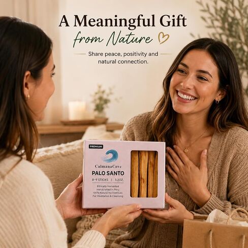 Palo Santo Sticks, Premium Peruvian Holy Wood, 8-9 Sticks, 3.2oz, Ethically Harvested, 100% Natural, for Meditation and Cleansing in Kuwait