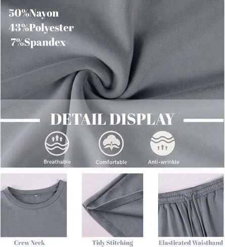 Opomelo Mens Casual Short Sets 2 Piece Summer Outfits Athletic Stretch T Shirt and Jogging Drawstring Shorts Tracksuits in Saudi Arabia