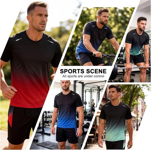 3 Pack Men's Athletic Shorts and Shirts Set Summer Casual Lightweight Workout Running Training Gym Outfit 2026 in Kuwait