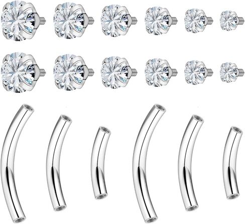 Eyebrow Piercing Jewelry Surgical Steel Rook Piercing Jewlery Vertical Labret Lip Jewelrys Curved Barbell Tiny Eyebrow Rings Ear Navel Small Belly Button Ring for Women Men 16g 6mm/8mm/10mm in Kuwait