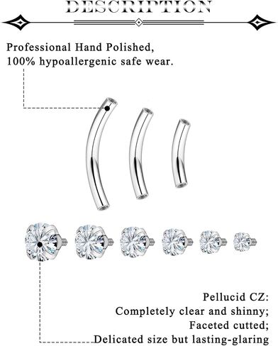 Eyebrow Piercing Jewelry Surgical Steel Rook Piercing Jewlery Vertical Labret Lip Jewelrys Curved Barbell Tiny Eyebrow Rings Ear Navel Small Belly Button Ring for Women Men 16g 6mm/8mm/10mm in Kuwait