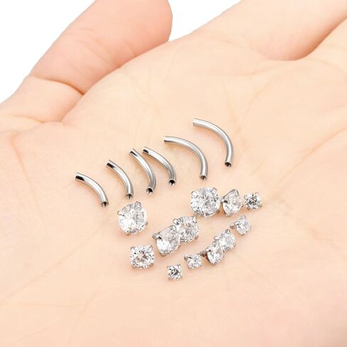 Eyebrow Piercing Jewelry Surgical Steel Rook Piercing Jewlery Vertical Labret Lip Jewelrys Curved Barbell Tiny Eyebrow Rings Ear Navel Small Belly Button Ring for Women Men 16g 6mm/8mm/10mm in Kuwait