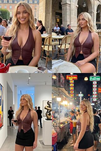 Women's Sexy PU Leather Halter Vest Top - Deep V Neck Asymmetrical Hem Corset Style Crop Tank for Party Club Festival in Saudi Arabia