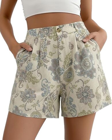 Womens Shorts Dressy Casual Floral Boho Shorts 2026 Summer Shorts for Women Shorts with Pockets Beach Vacation in Saudi Arabia
