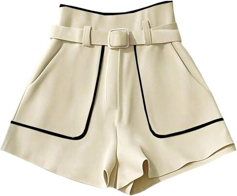 GORGLITTER Women's Dress Shorts Pleated Wide Leg Baggy High Waisted Casual Work Office Trouser Shorts with Belt in Kuwait