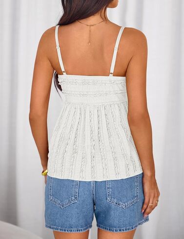 ZESICA Womens Summer Spaghetti Strap Tank Tops 2026 Trendy Going Out Sleeveless V Neck Flowy Y2K Cami Top Fashion Outfits in Kuwait
