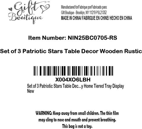 Patriotic Wooden Star Decor Set Red White Blue Americana Rustic Farmhouse Stars 4th of July Memorial Day Tiered Tray Shelf Table Centerpiece Decorations in Kuwait