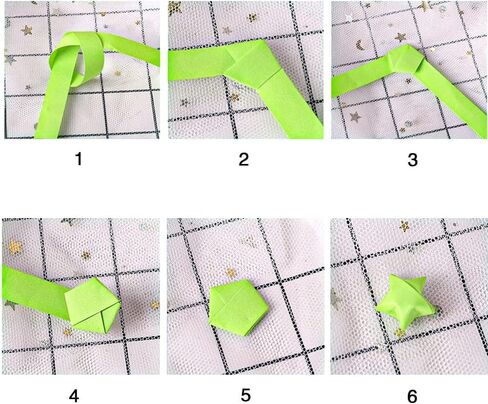 Origami Star Paper Strips, Handmade DIY Lucky Star Origami, Star Pattern in Saudi Arabia