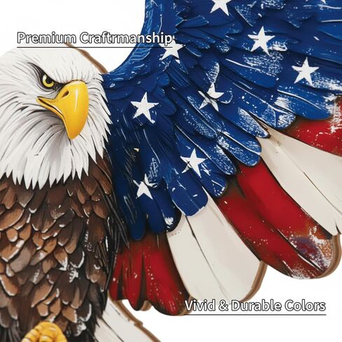 4th of July Eagle Wreath Hanging Door Sign 250th Anniversary Eagle Wreath Patriotic Wreath Wooden Door Sign 8.7x11.5 Inch 4th of July Decorations Door Hanging for Outdoor Porch Wall Farmhouse Decor in Saudi Arabia