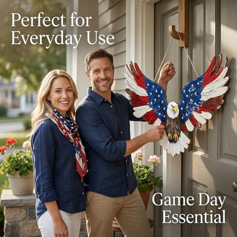 4th of July Eagle Wreath Hanging Door Sign 250th Anniversary Eagle Wreath Patriotic Wreath Wooden Door Sign 8.7x11.5 Inch 4th of July Decorations Door Hanging for Outdoor Porch Wall Farmhouse Decor in Saudi Arabia