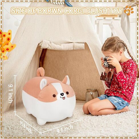 Shiba Inu Plush Pillows-16'' Corgi Plushie Stuffed Animals Giant Corgi Plush, Dog Plush Pillow Hugging Pillow Cushion Soft Shiba Plush Toy Big Stuffed Animals in Saudi Arabia