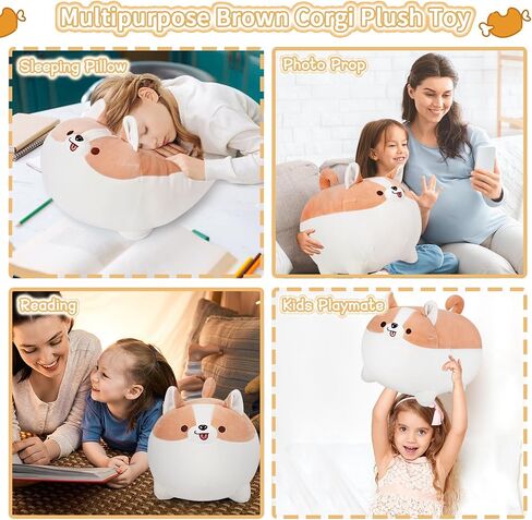 Shiba Inu Plush Pillows-16'' Corgi Plushie Stuffed Animals Giant Corgi Plush, Dog Plush Pillow Hugging Pillow Cushion Soft Shiba Plush Toy Big Stuffed Animals in Saudi Arabia
