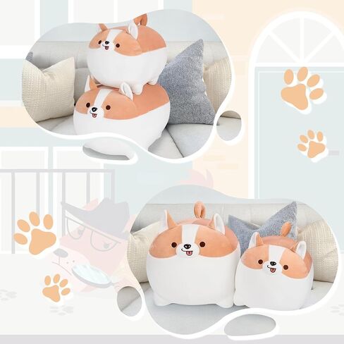 Shiba Inu Plush Pillows-16'' Corgi Plushie Stuffed Animals Giant Corgi Plush, Dog Plush Pillow Hugging Pillow Cushion Soft Shiba Plush Toy Big Stuffed Animals in Saudi Arabia