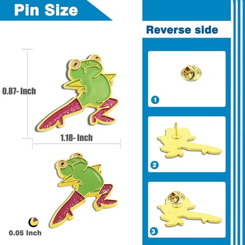 10/20/50/100Pack Enamel Cute Frog Lapel Pins Bulk -Metal Hat Men Women Cartoon Frog Novel Funny Hard Pins Badge Backpacks Brooches Frog Themed Gifts in Saudi Arabia