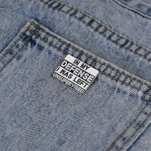 In My Defense I Was Left Unsupervised Sarcastic Humor Enamel Pin, Funny Chaotic Joke Pin Brooch For Sassy Friend Sarcastic Coworker, Playful Sarcasm Brooch Badge, Relatable Chaos Humor Lapel Badges, Witty Gift For Internet Meme Fans, Novelty Joke Accessor in Kuwait