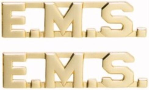 EMT EMS EMERGENCY MEDICAL SERVICES Gold Collar Uniform Shirt Pins Brass 1/2" in Kuwait