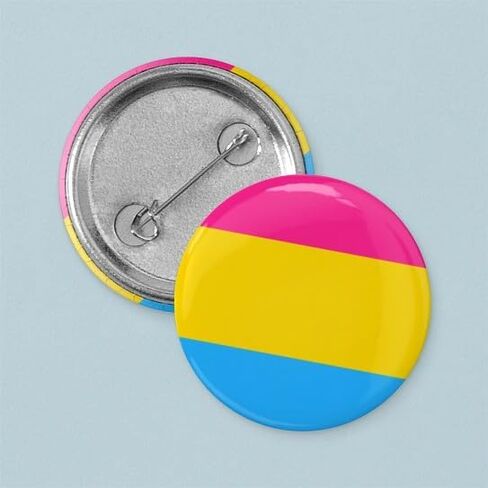 دبوس زر صغير دائري بعلم CafePress Pansexual Pride مقاس 1 بوصة in Kuwait