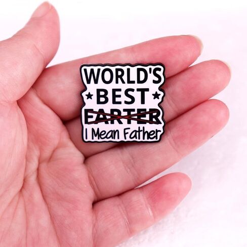 "World's Best Farter I Mean Father" Enamel Pin, Funny Dad Joke Lapel Badge for Father's Day in Saudi Arabia
