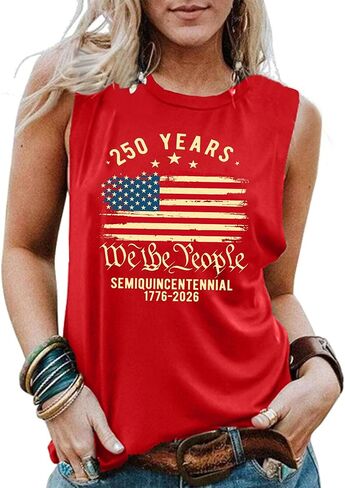 250th Anniversary USA Tank Tops Women USA T Shirt American Flag Shirts 4th of July Patriotic Tee Tops in Kuwait