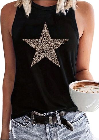 SOLY HUX Women's Graphic Tank Tops Summer Sleeveless Vintage Vest Western Top in Saudi Arabia