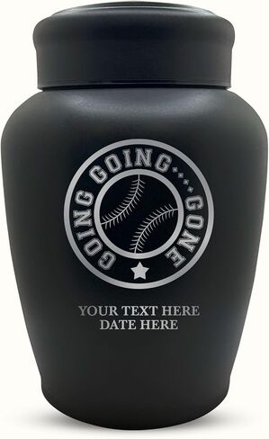 Personalized Custom Photo Human Cremation Urn for Men & Women Adult Ashes Stainless Steel Vessel with Full Colored Photo | 8.2" x 6.5" Urn for Human Remains Up to 150 lbs | Black in Saudi Arabia