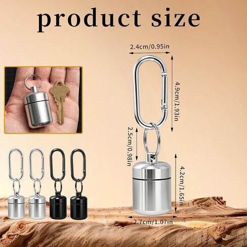 4 Pack Waterproof Metal Earplug Case with Keychain, Hard Aluminum Alloy Mini Pill Box, Portable Travel Ear Plug Holder, Waterproof Small Storage Container for Earplugs, Pills （Black & Silver） in Saudi Arabia