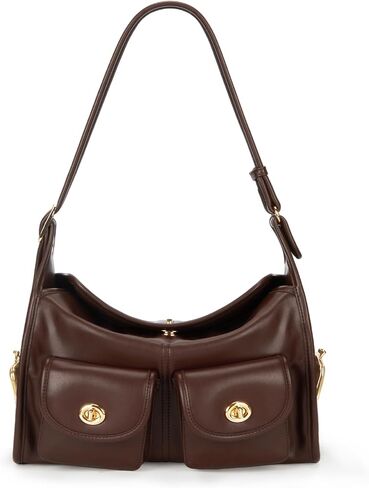 Turn Lock Shoulder Bag for Women Multi-Pocket Shoulder Hobo Handbags Large Kiss Lock Tote Crossbody Bags for Work in Saudi Arabia