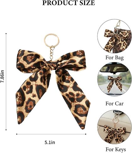 Women's Leopard Shoulder Bag with Detachable Bow Chain, Small Classic Purses Vegan Leather Clutch Tote HandBags in Saudi Arabia
